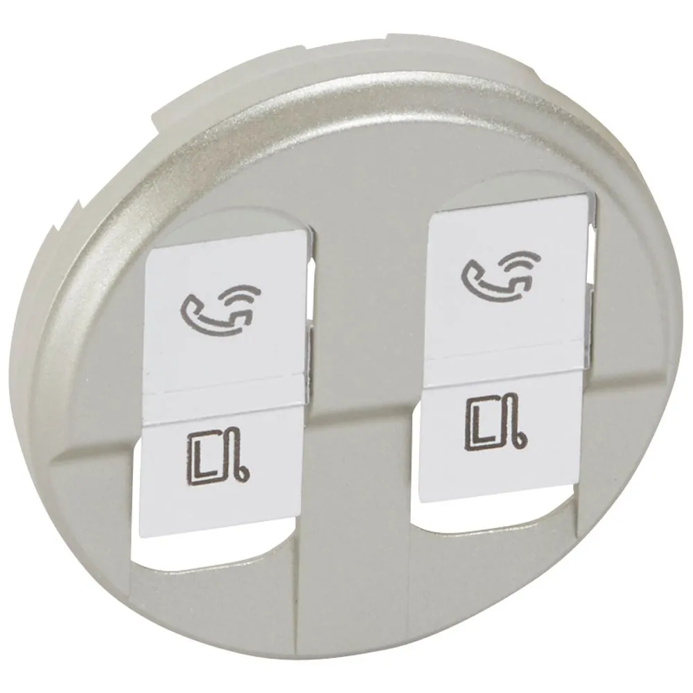 Legrand CELIANE Панель розетки 2 x RJ45 кат.6 (для UTP/FTP/SFTP) Титан 68552
