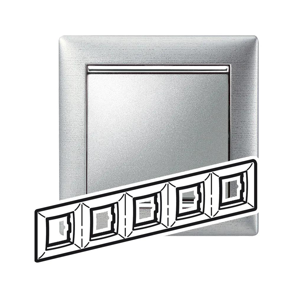 Legrand Valena Classic Рамка 5 постів Алюміній Матовий 770335