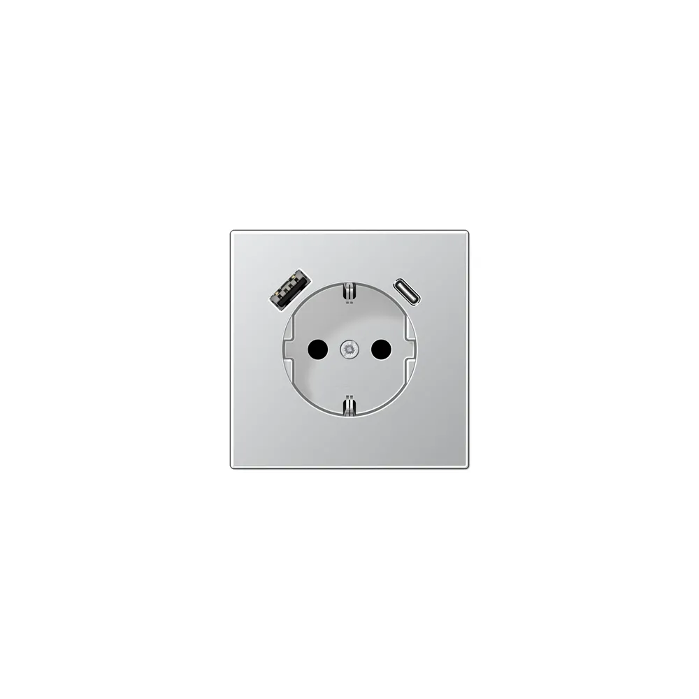 JUNG LSx-механізм Розетка SCHUKO® з USB-інтерфейсом алюміній AL1520-15CA-L
