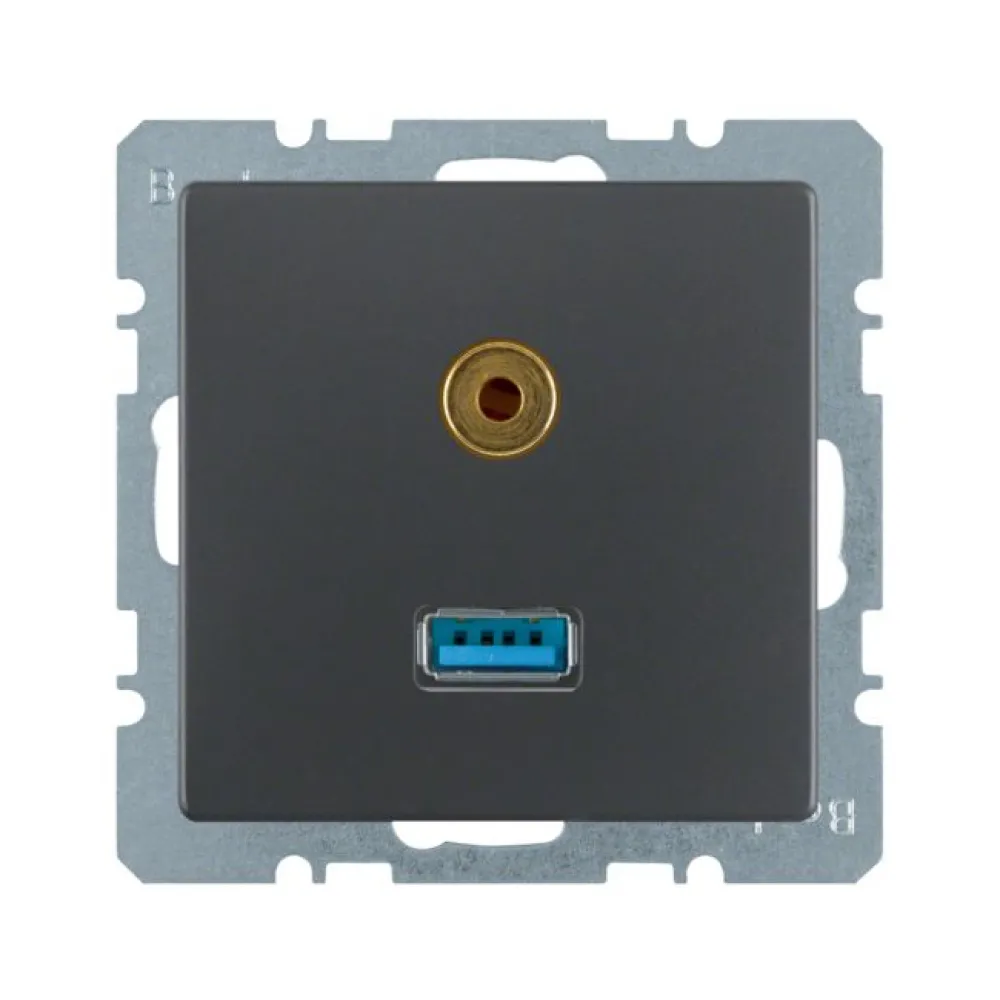 Розетка USB/аудио 3.5 мм Berker Q.x антрацит 3315396086