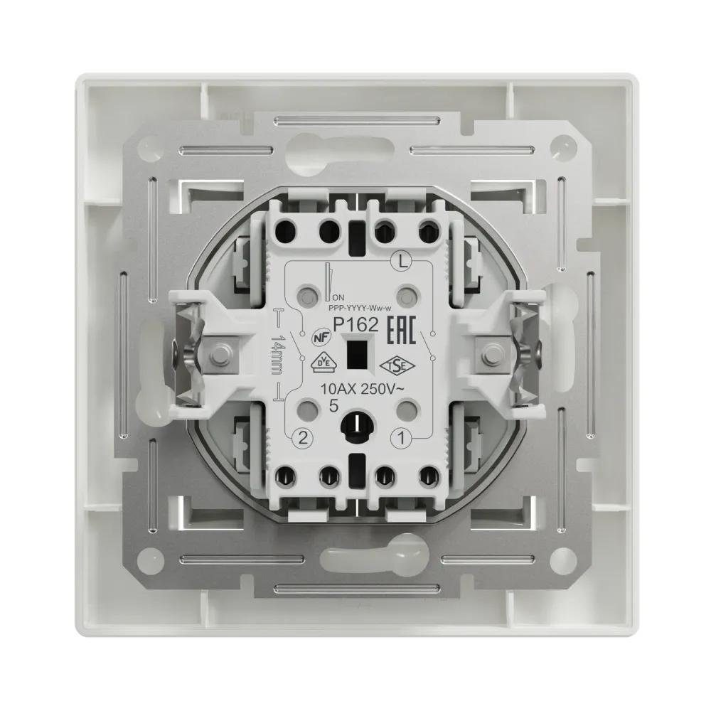 Вимикач Schneider Electric Asfora бiлий двоклавішний внутрішній самозажимний EPH0300121