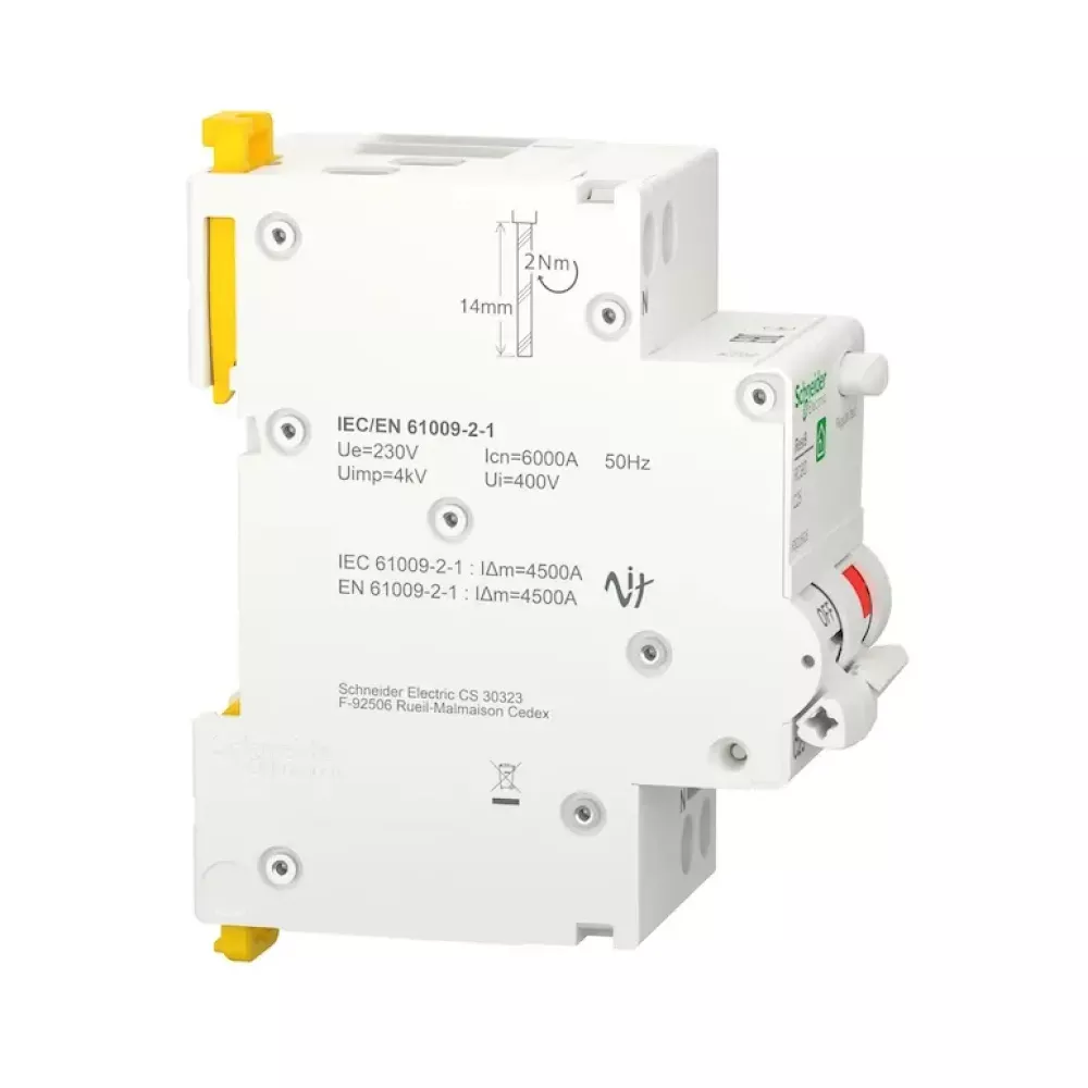 Дифференциальный автомат Schneider Electric Resi 9 1P+N 25A C 30mA АC 6kA R9D25625