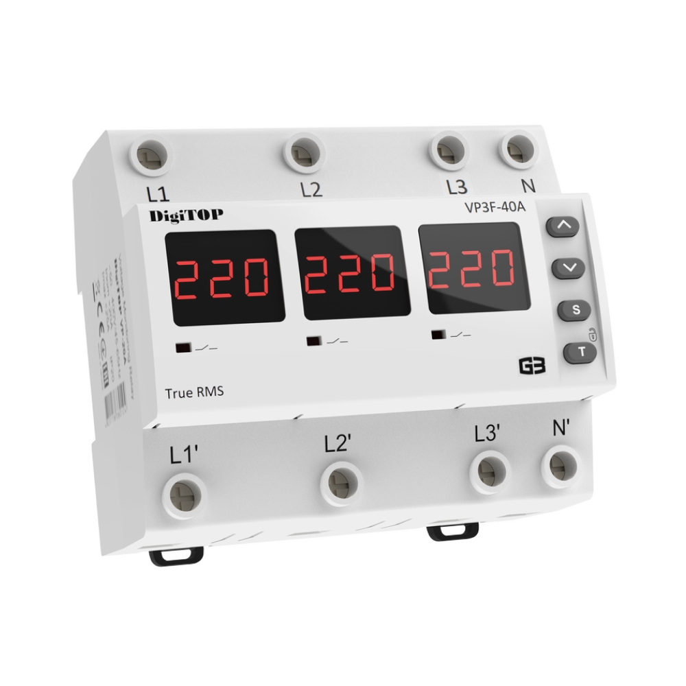 Реле напруги DigiTOP 40А (max 50A) VP-3F40A M6R