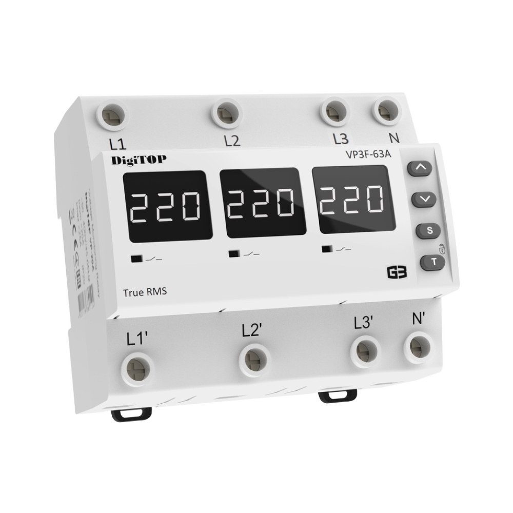 Реле напруги DigiTOP 63А (max 80A) VP-3F63A M6W