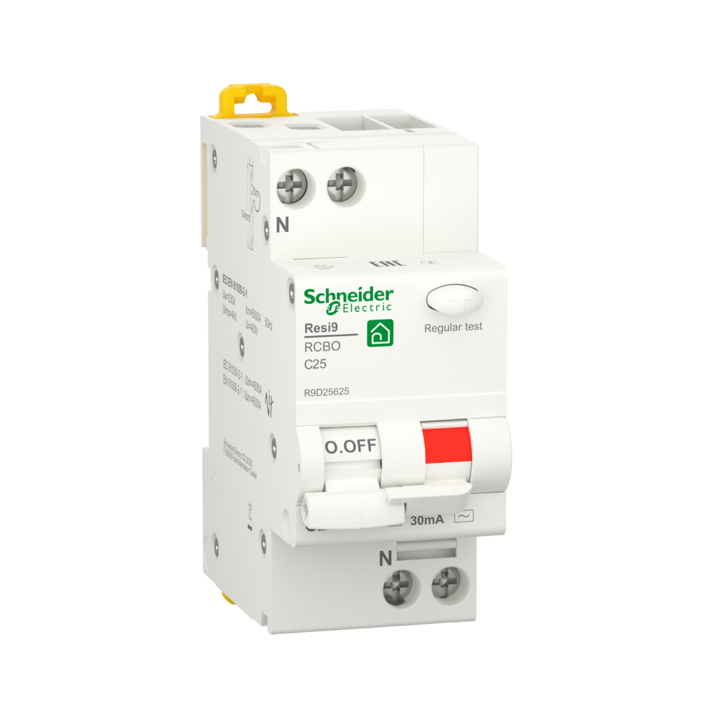 Диференційний автомат Schneider Electric Resi 9 1P+N 25A C 30mA АC 6kA R9D25625