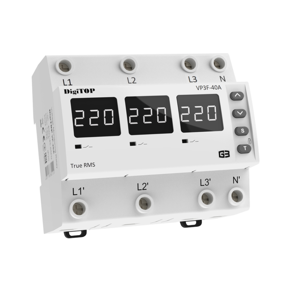 Реле напряжения DigiTOP 40А (max 50A) VP-3F40A M6W